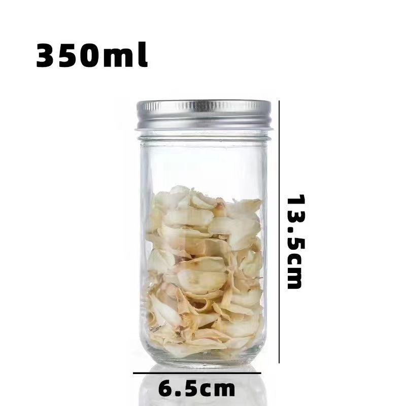 Stakleni Mason teglica u američkom stilu, prozirna, zatvorena, široko grlo, za zobene pahuljice, milkshake i sokove, glatka površina, 500 ml