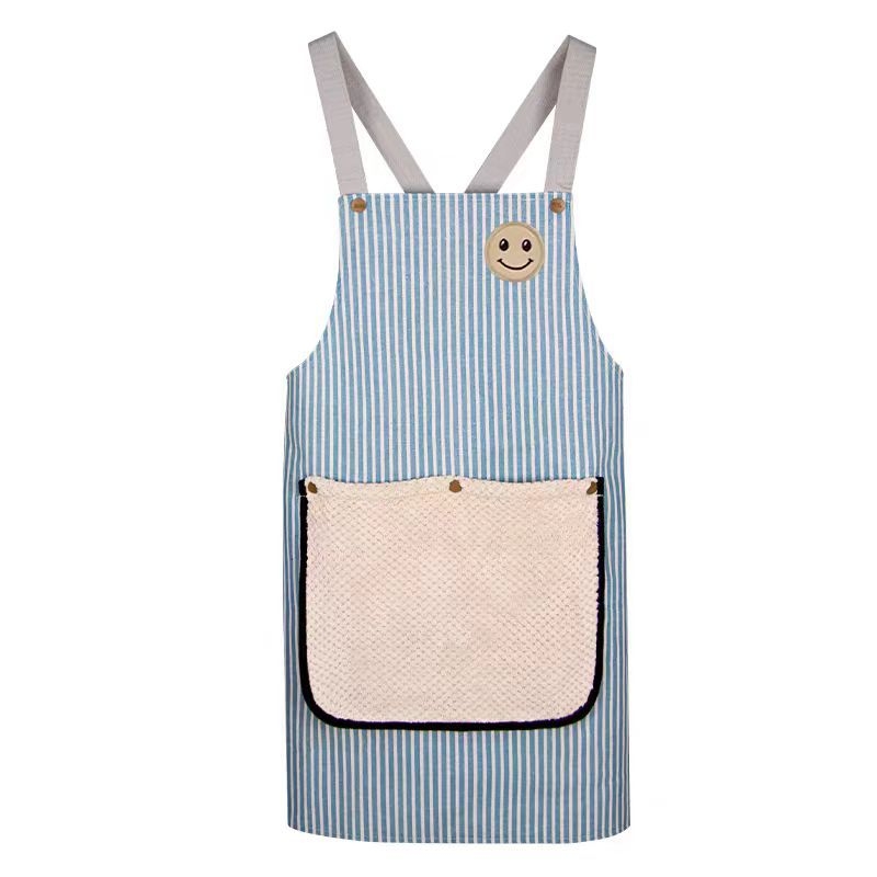 Pregača s dugim rukavima za kuhanje, pamuk, prugasti uzorak, jedna veličina