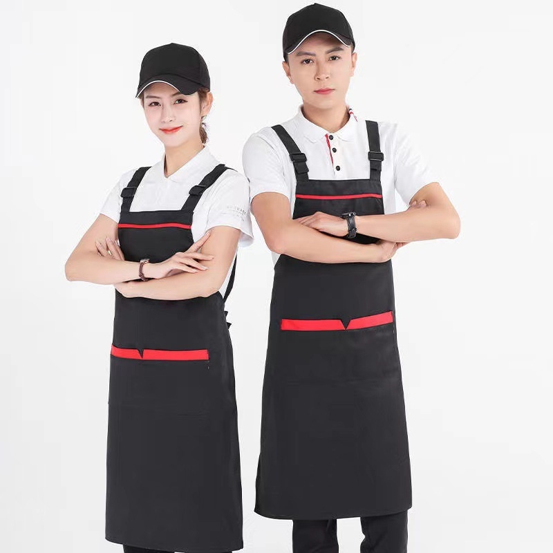 Pregača za kućnu kuhinju bez rukava, vodootporna i otporna na masnoću, s podesivim dvostrukim naramenicama i H-povratnim remenom, pogodna za catering, ispis logotipa na struku.