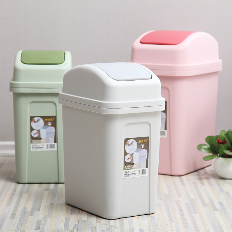 Kanta za otpad s poklopcem nordijskog stila, pravokutna, plastična, 7 L, za dnevni boravak i kupaonu