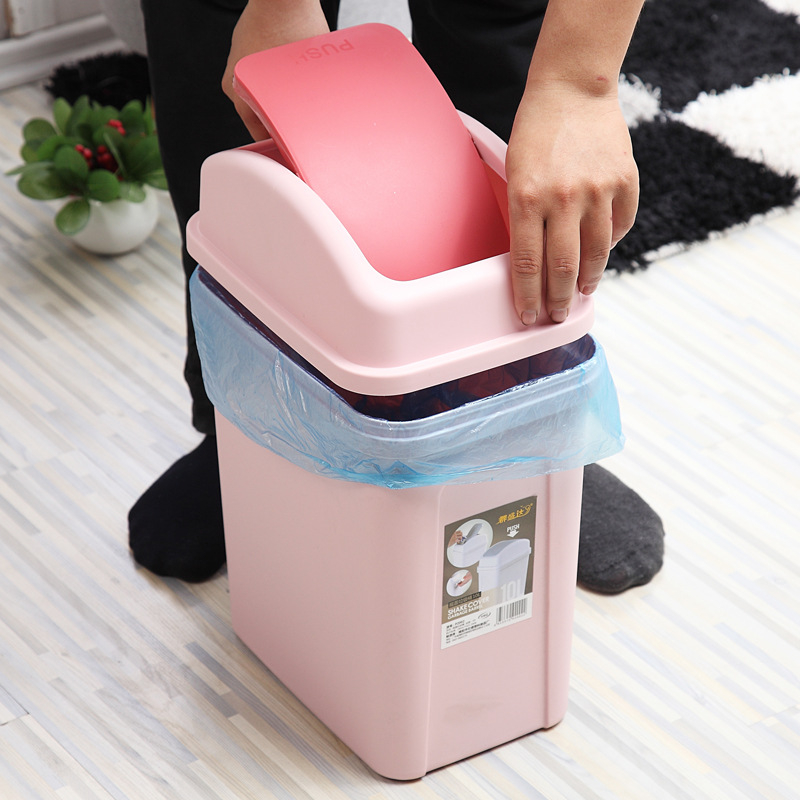 Kanta za otpad s poklopcem nordijskog stila, pravokutna, plastična, 7 L, za dnevni boravak i kupaonu