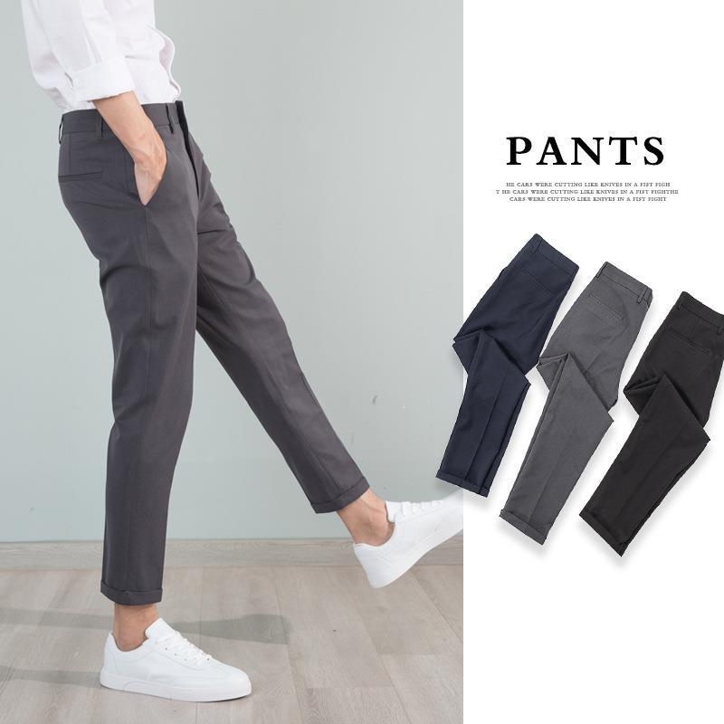 Muške hlače slim-fit, dužine 9/10, poslovne, bez glačanja, ljetne elegantne hlače