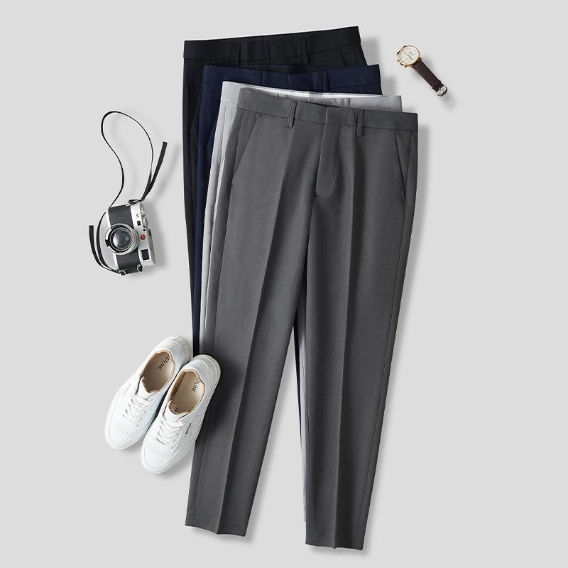 Muške hlače slim-fit, dužine 9/10, poslovne, bez glačanja, ljetne elegantne hlače