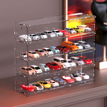 Prozirni višeslojni spremnik za pohranu dječjih automobila u mjerilu 1:64