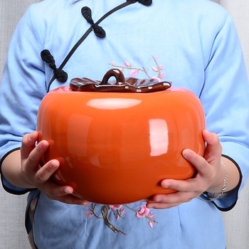 Shishi Ruyi porcelanska čajna posuda, zatvoren spremnik za čaj persimmon, u ekstra velikoj darovnoj kutiji