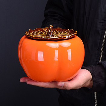 Shishi Ruyi porcelanska čajna posuda, zatvoren spremnik za čaj persimmon, u ekstra velikoj darovnoj kutiji