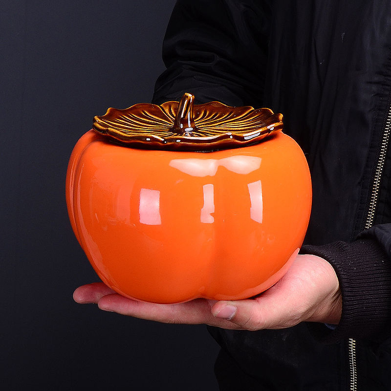 Shishi Ruyi porcelanska čajna posuda, zatvoren spremnik za čaj persimmon, u ekstra velikoj darovnoj kutiji