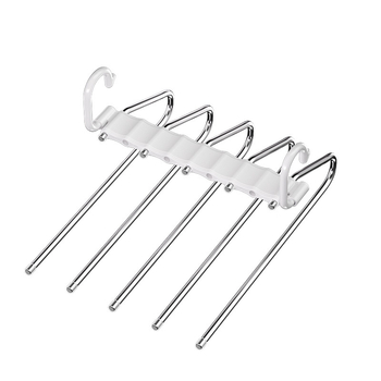 Umeraș pliabil pentru pantaloni — suport multifunctional cu clips, organizator anti-derapare pentru garderobă