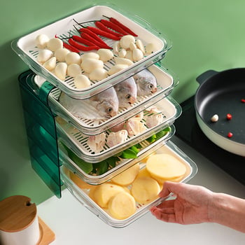 PET plastični zidni višeslojni stalak za kuhinju za posuđe i tanjure