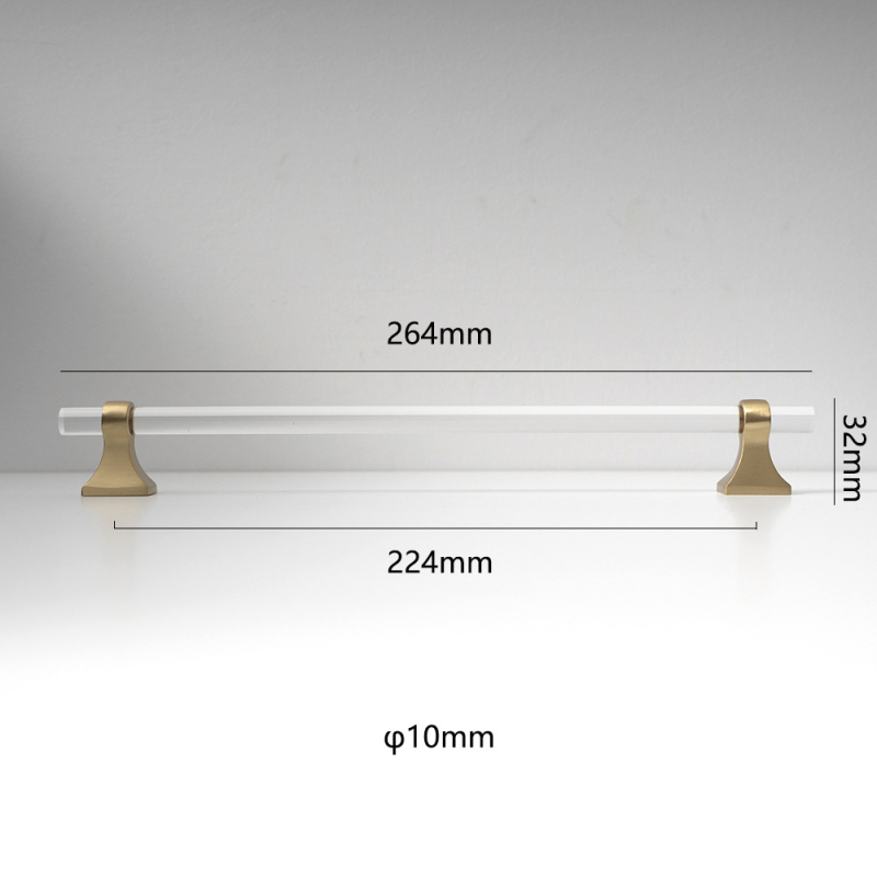 Prozirna akrilna ručka za ladice i ormariće, moderni minimalistički stil