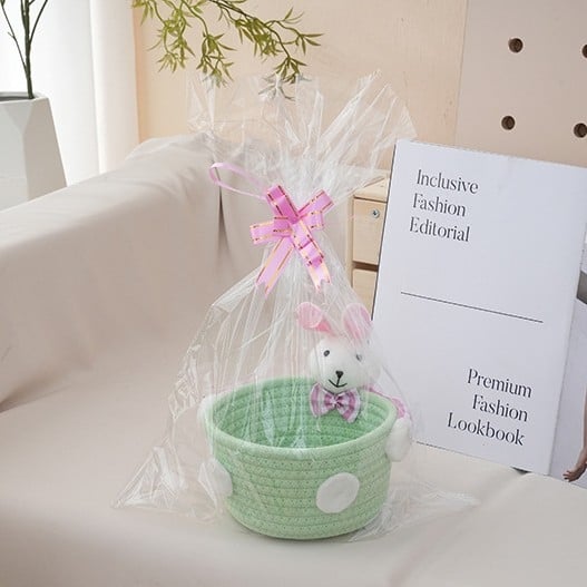 Ručni koš za pohranu sa slatkim dizajnom zeca, desktop organizator za kozmetiku i sitne predmete