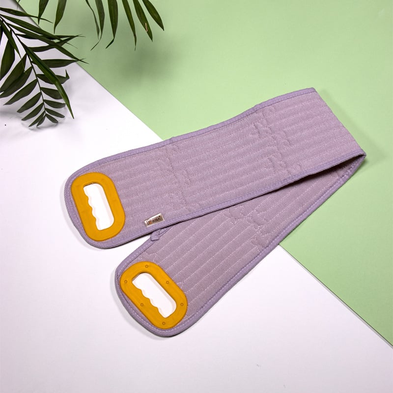 Scruber de baie cu prosop, bandă pentru spate, instrument de exfoliere pentru femei, scrubber de baie cu deschidere trăgătoare, bandă de exfoliere a spatelui