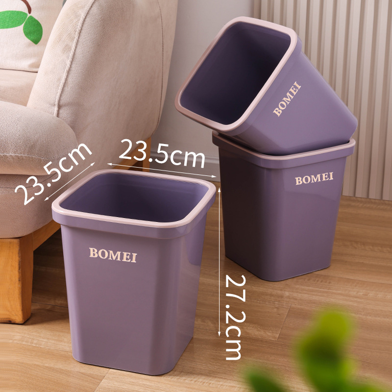 Kvadratni plastični koš za smeće bez poklopca, kućna upotreba, kapacitet 12 L