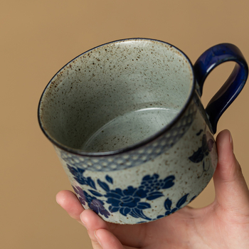 Japanska Arita keramička šalica za kavu s drškom, retro stil, latte art, čaša za vodu i čaj