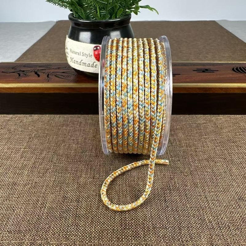 Șnur de colier din nylon, 3 mm, țesut manual, roșu pentru proiecte DIY
