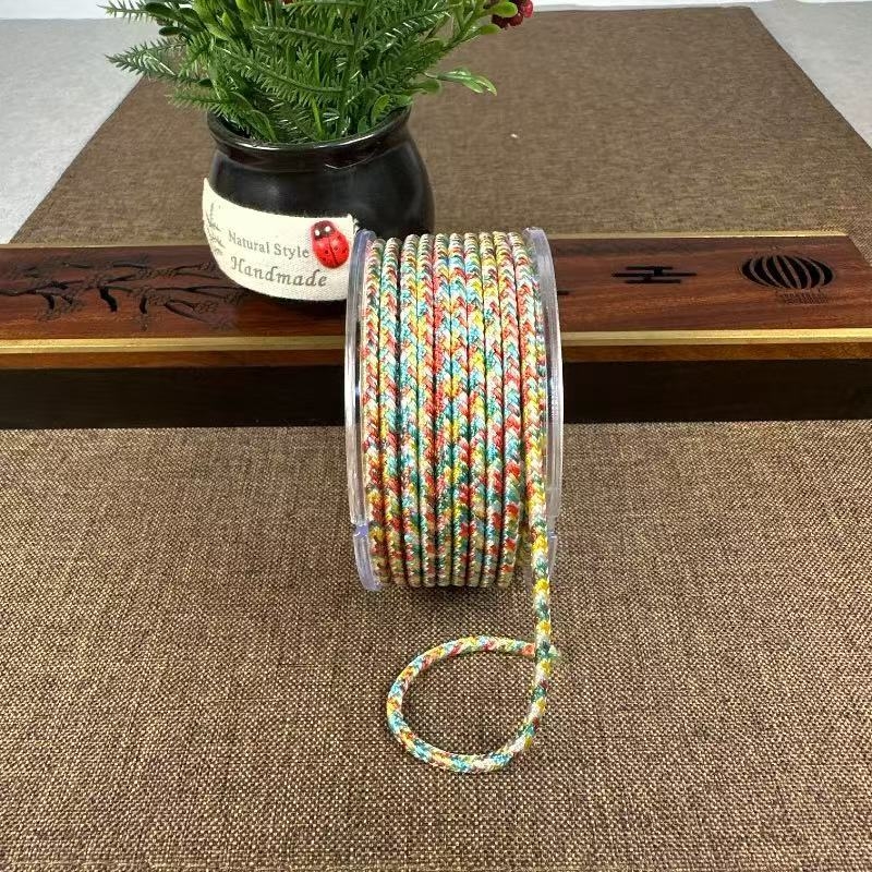 Șnur de colier din nylon, 3 mm, țesut manual, roșu pentru proiecte DIY