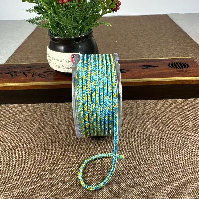 Șnur de colier din nylon, 3 mm, țesut manual, roșu pentru proiecte DIY