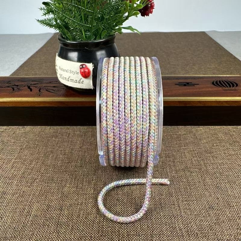 Șnur de colier din nylon, 3 mm, țesut manual, roșu pentru proiecte DIY