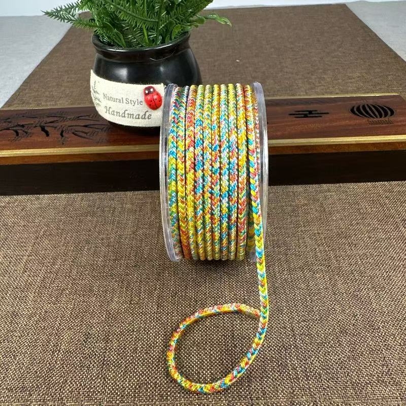 Șnur de colier din nylon, 3 mm, țesut manual, roșu pentru proiecte DIY