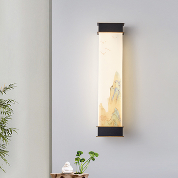 Zidna lampa estetske Sung dinastije, novi kineski stil, duga zidna svjetiljka za dnevni boravak, hodnik, blagovaonu i spavaću sobu
