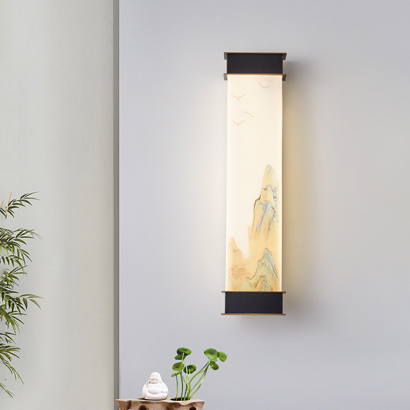 Zidna lampa estetske Sung dinastije, novi kineski stil, duga zidna svjetiljka za dnevni boravak, hodnik, blagovaonu i spavaću sobu