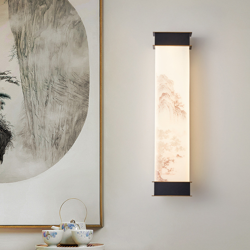 Zidna lampa estetske Sung dinastije, novi kineski stil, duga zidna svjetiljka za dnevni boravak, hodnik, blagovaonu i spavaću sobu