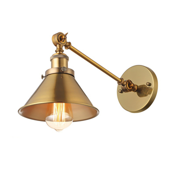 Stenska lampa u loft stilu, američka seoska nostalgija, industrijski dizajn, zlatno antikno mesing-željezni umjetnički komad za bar, balkon i hodnik