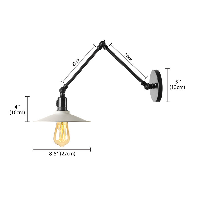 Stenska lampa u loft stilu, američka seoska nostalgija, industrijski dizajn, zlatno antikno mesing-željezni umjetnički komad za bar, balkon i hodnik