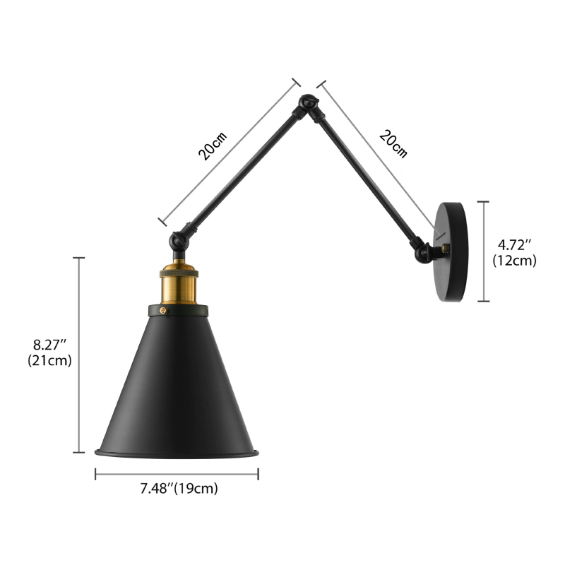Stenska lampa u loft stilu, američka seoska nostalgija, industrijski dizajn, zlatno antikno mesing-željezni umjetnički komad za bar, balkon i hodnik