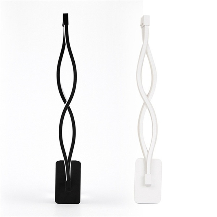 Minimalistična moderna LED zidna svjetiljka s valovitim dizajnom za spavaću sobu i hodnik, aluminijsko kućište