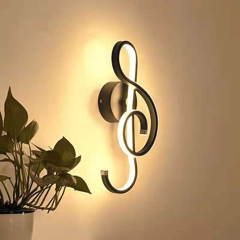 Minimalistična moderna LED zidna svjetiljka s valovitim dizajnom za spavaću sobu i hodnik, aluminijsko kućište