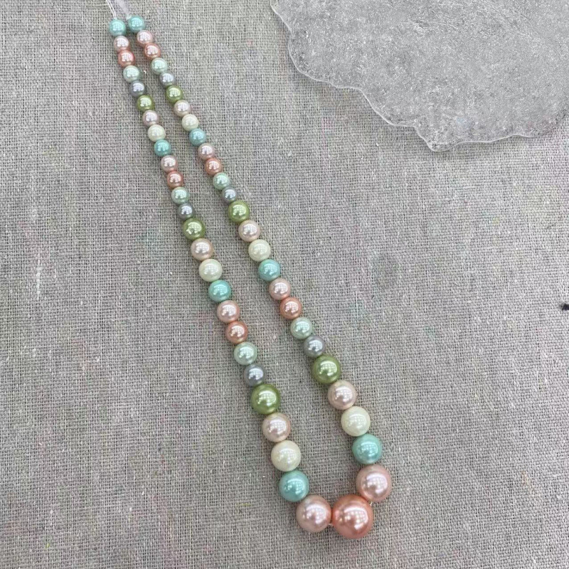 3–12 mm višebojne okrugle školjke perle za DIY ogrlice – poluproizvodi za nakit