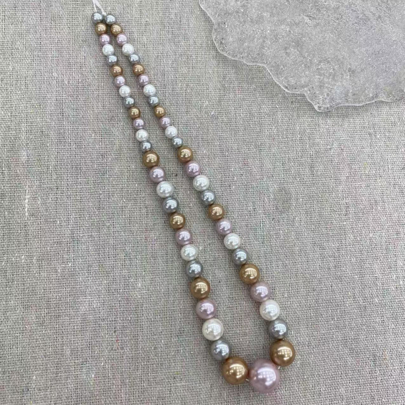 3–12 mm višebojne okrugle školjke perle za DIY ogrlice – poluproizvodi za nakit