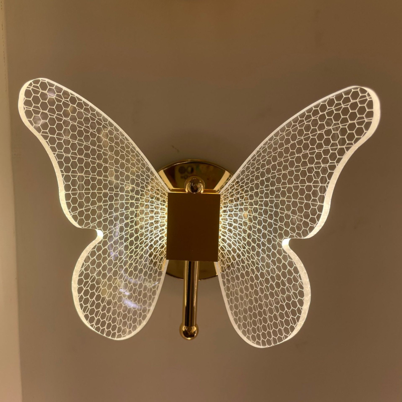 LED zidna lampica s leptirovim motivom, kineski retro stil, za spavaću sobu, dnevnu sobu i hodnik