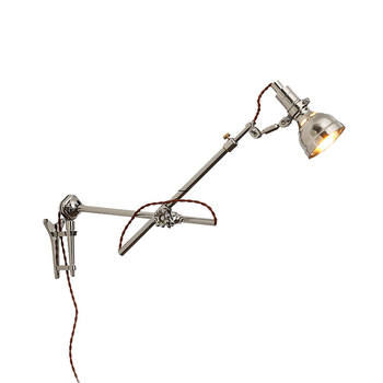 Zidna Bauhaus lampa retro-industrijskog stila s rasklopnim rukom, izvučna, nordijska noćna lampa za čitanje