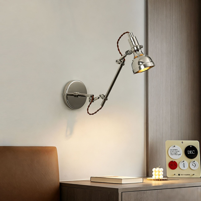 Zidna Bauhaus lampa retro-industrijskog stila s rasklopnim rukom, izvučna, nordijska noćna lampa za čitanje