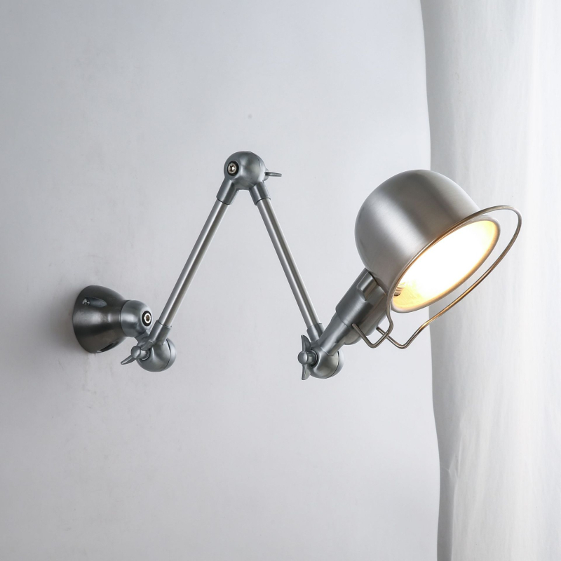 Nastavna lampa Bauhaus, industrijskog stila, aluminijski teleskopski dugi rameni zidni svjetiljka, skandinavski sklopivi retro noćni svjetiljka