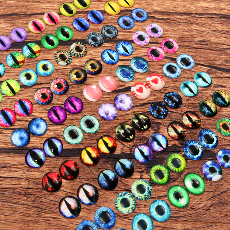 Pet stilova, 50 pari po pakiranju, DIY Time Gem staklene oči, okrugli lažni očni za životinje