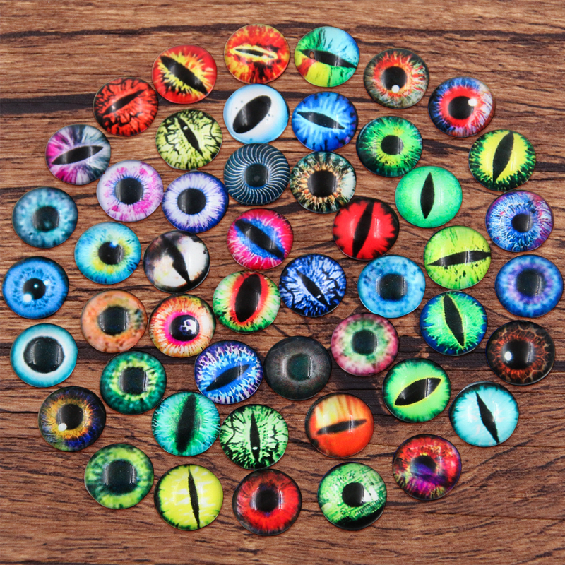 Pet stilova, 50 pari po pakiranju, DIY Time Gem staklene oči, okrugli lažni očni za životinje