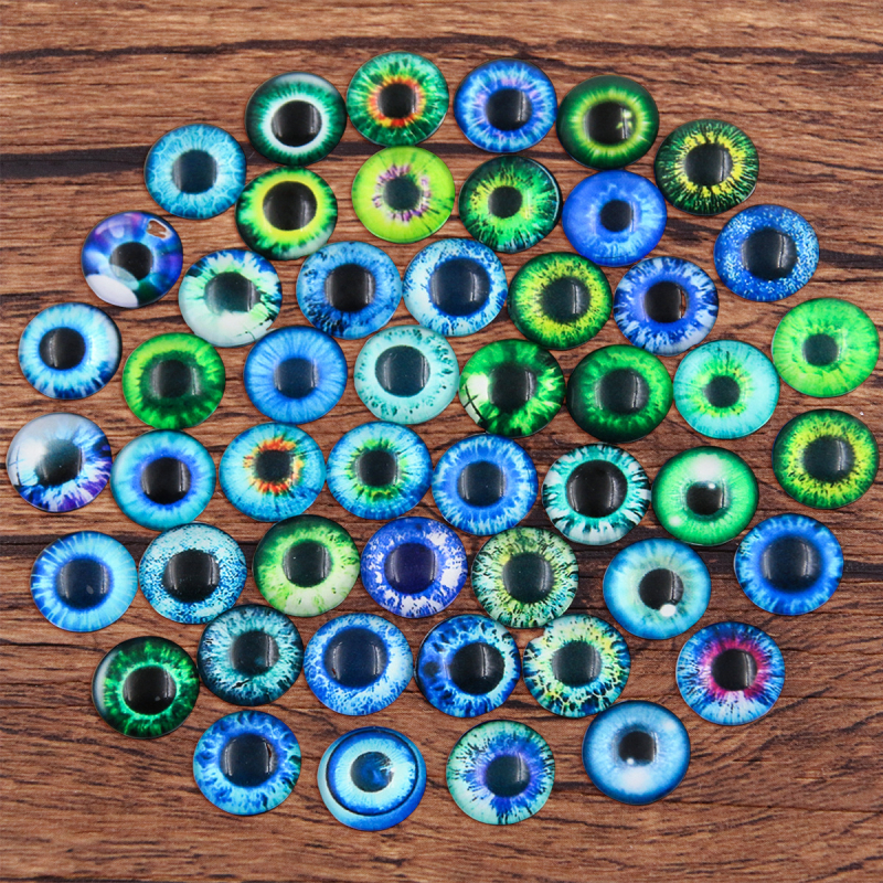 Pet stilova, 50 pari po pakiranju, DIY Time Gem staklene oči, okrugli lažni očni za životinje