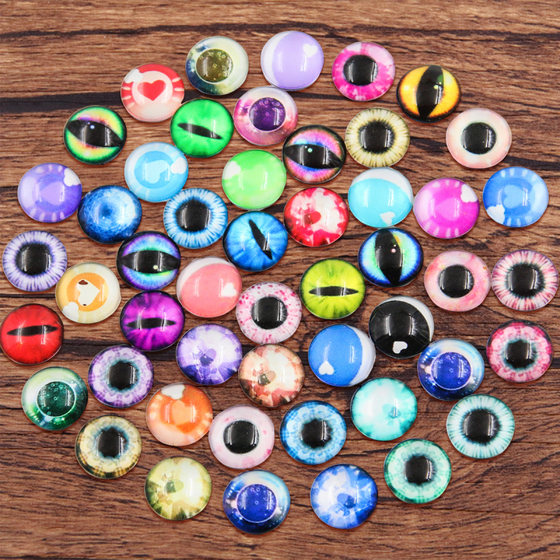 Pet stilova, 50 pari po pakiranju, DIY Time Gem staklene oči, okrugli lažni očni za životinje