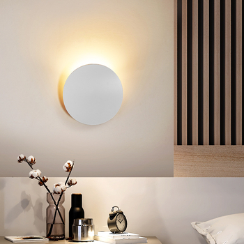 Skandinavska zidna lampa za spavaću sobu, kružni minimalistički dizajn, pogodna za dnevni boravak, pozadinu televizora, ured ili hodnik