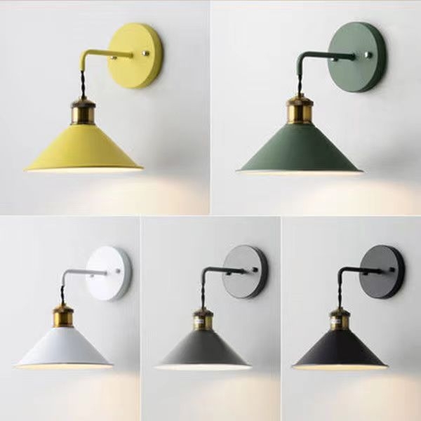Nordijska inspirirana zidna lampa za spavaću sobu, šarena makaron-stil zidna svjetiljka, pogodna za hodnik i stepenice, minimalistička noćna lampica