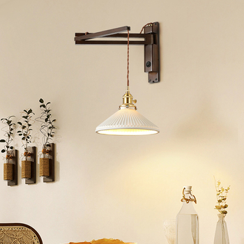 Zidna lampa za spavaću sobu i radni prostor sa sklopnim podesivim ramenom, LED, novi kineski stil