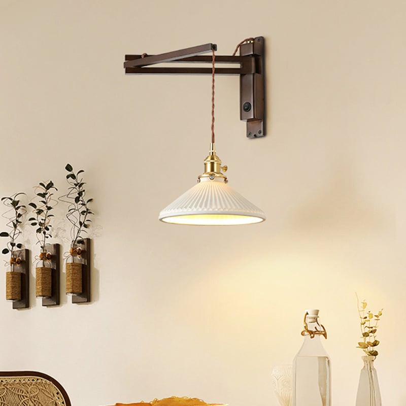 Zidna lampa za spavaću sobu i radni prostor sa sklopnim podesivim ramenom, LED, novi kineski stil