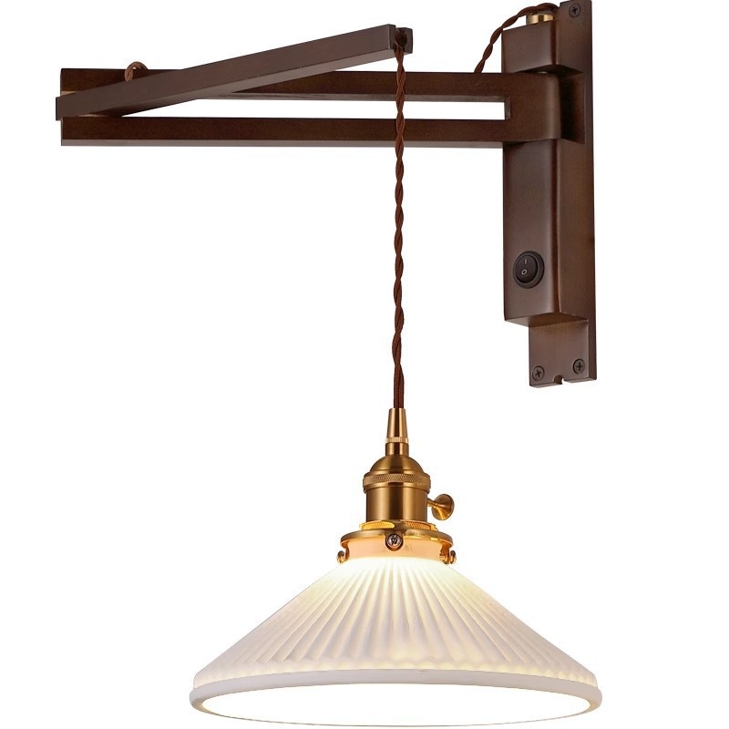Zidna lampa za spavaću sobu i radni prostor sa sklopnim podesivim ramenom, LED, novi kineski stil