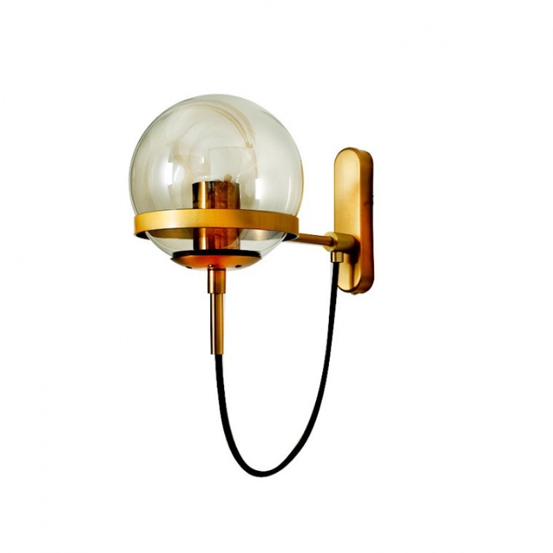 Nordijska zidna svjetiljka s staklenim globusom – retro inspiracija, industrijski stil, metalni okvir