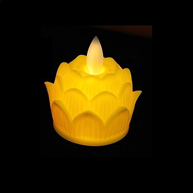 LED lotus svjetiljka s električnom svjećicom, plamen koji se njiše, za štovanje Bude, crvena dekorativna lampica, novi model