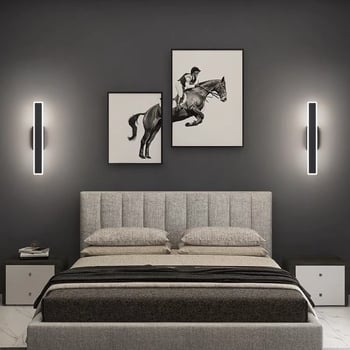 Minimalistična LED zidna lampa za spavaću sobu i dnevni boravak, duga LED traka, moderni skandinavski stil