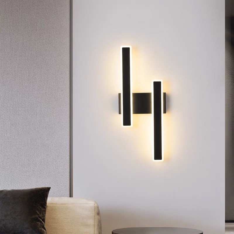 Minimalistična LED zidna lampa za spavaću sobu i dnevni boravak, duga LED traka, moderni skandinavski stil